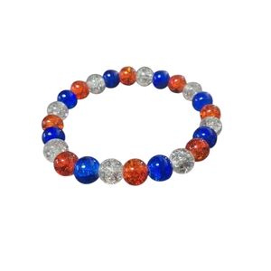 Crackle Glass Beaded Bracelet Handmade Jewelry. 213